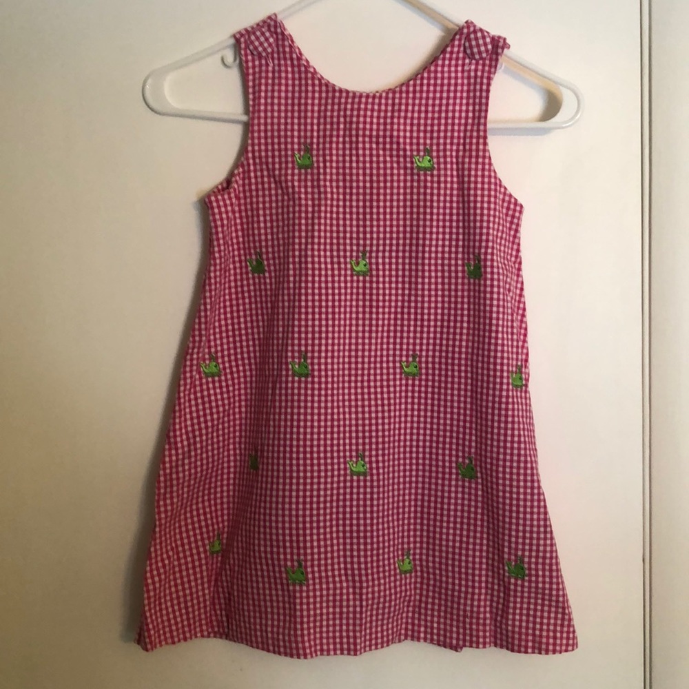 Pink Gingham Jumper With Whales sz 6